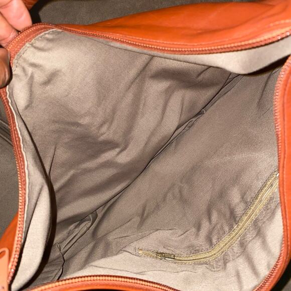 Vintage Hobo Boho Indie Retro Brown Large full Leather Patterned Shoulder Bag - Picture 4 of 6